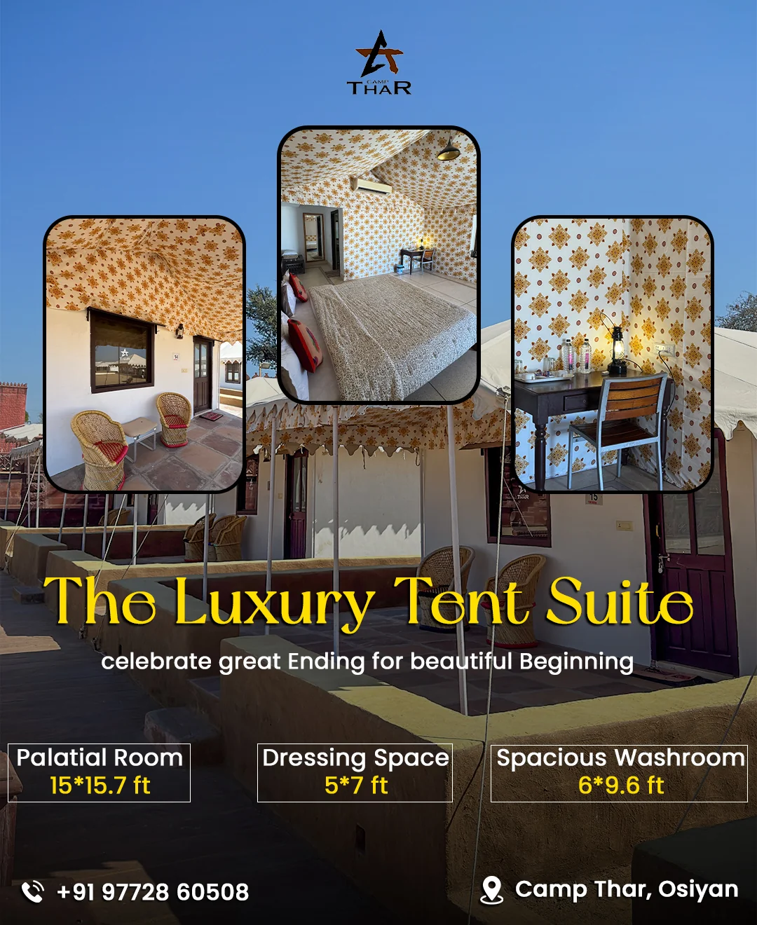 Luxury Tent accommodation at Camp Thar Osian