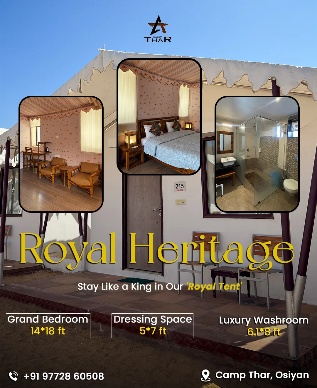 Royal Tent accommodation at Camp Thar Osian